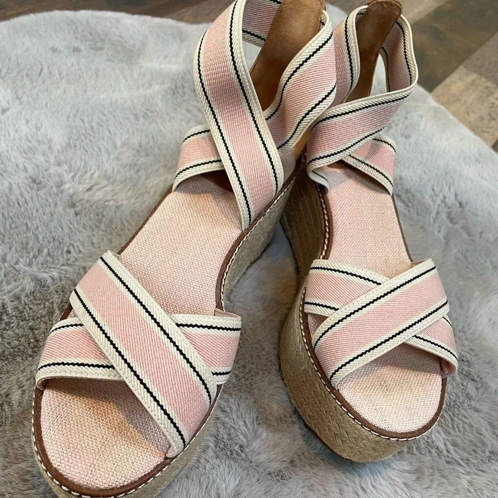 Tory Burch Pink Espadrille Sandals